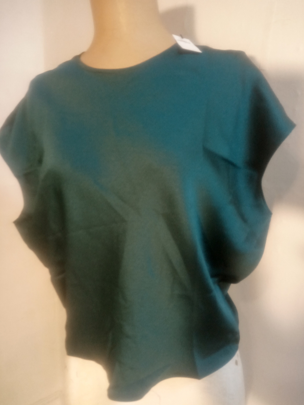 Classic Women's Teal Cap-Sleeve Top